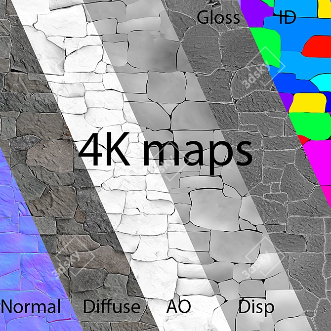 Quartzite Rock Face - High-Res Texture Pack 3D model image 3