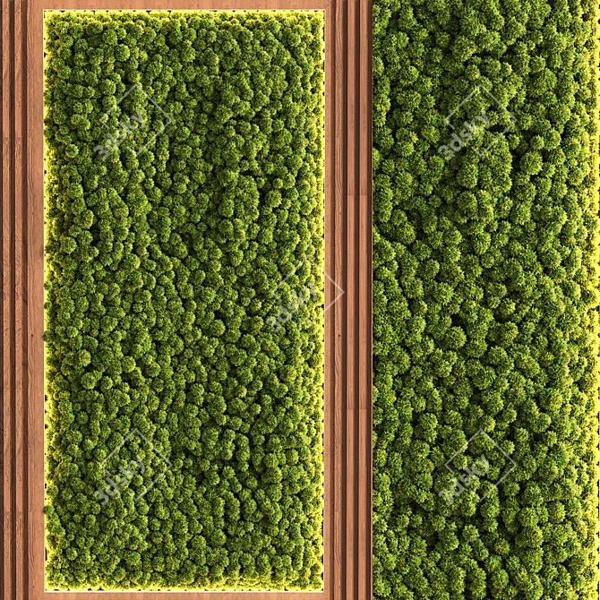 Rustic Wood Vertical Garden 3D model image 3