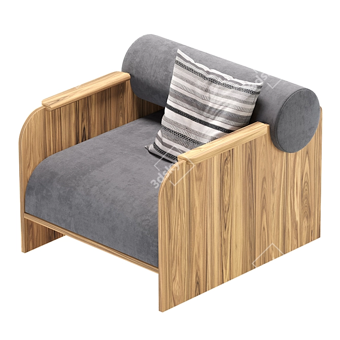 Cozy Chic: June Lounge Chair Indoor 3D model image 2