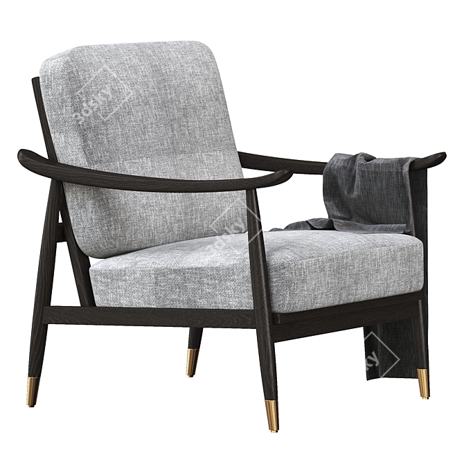 Kiara Mid Century Accent Chair 3D model image 1