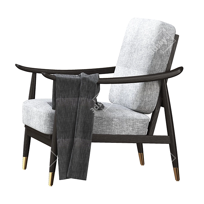 Kiara Mid Century Accent Chair 3D model image 3