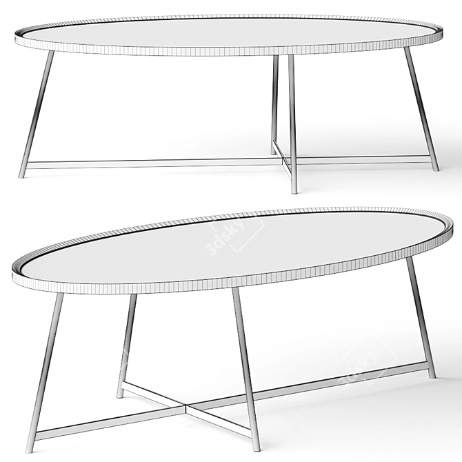 Gweneth Oval Coffee Table: Sleek Elegance for Your Space 3D model image 2