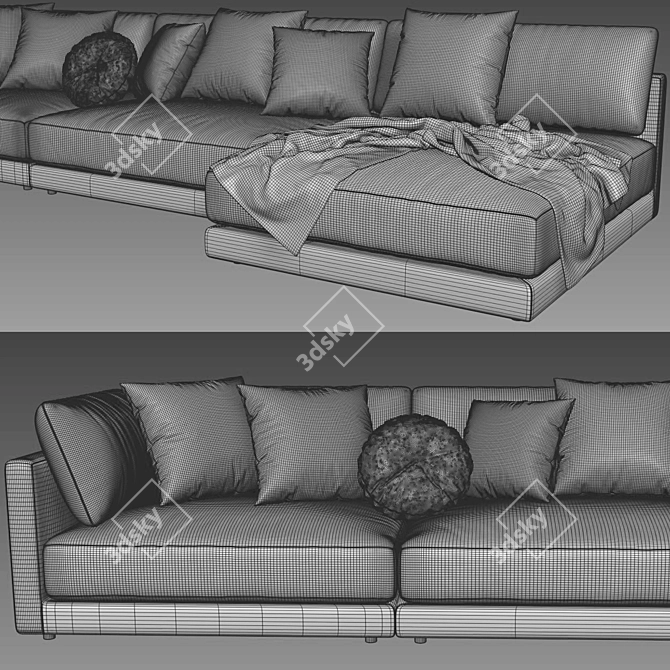 Blanche Katarina L-Shaped Sofa 3D model image 4