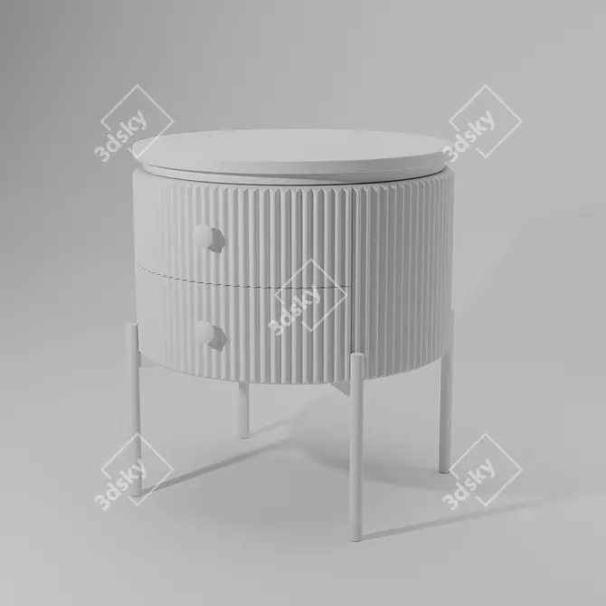 Round Bedside Table: Sleek and Stylish 3D model image 2