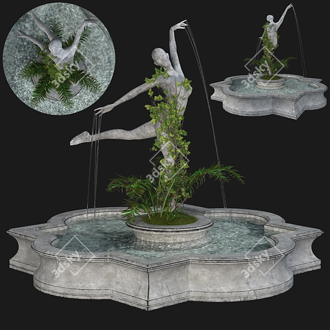 Classic 3D Fountain Design 3D model image 1