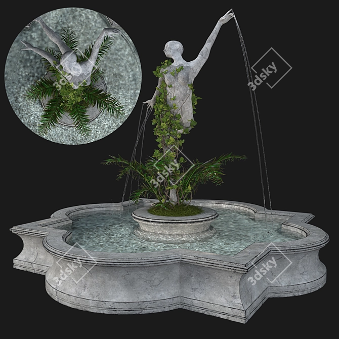 Classic 3D Fountain Design 3D model image 2