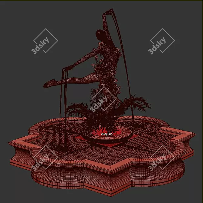 Classic 3D Fountain Design 3D model image 4