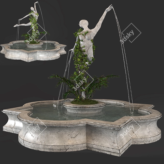 Classic 3D Fountain Design 3D model image 6