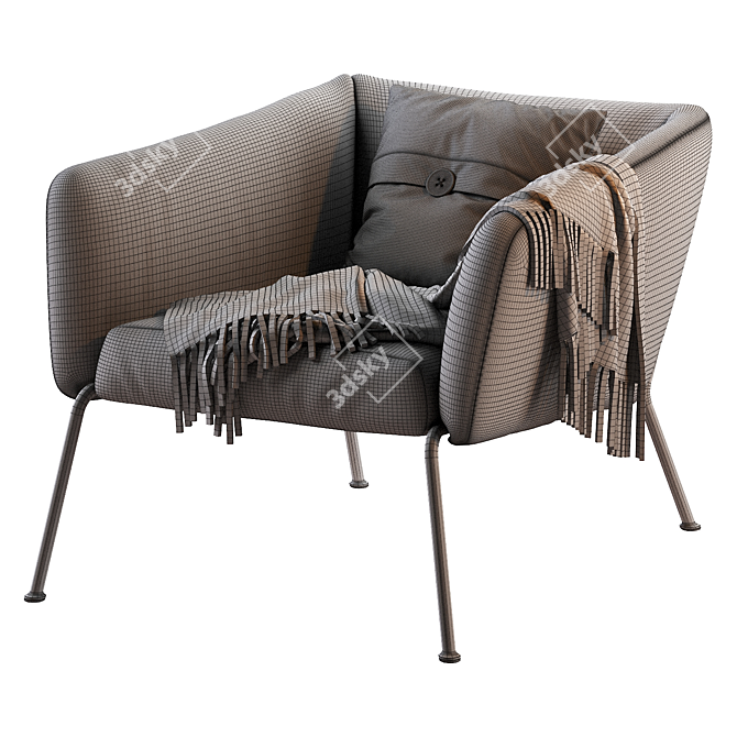 Nikos Low Armchair: Sleek Modern Design 3D model image 7