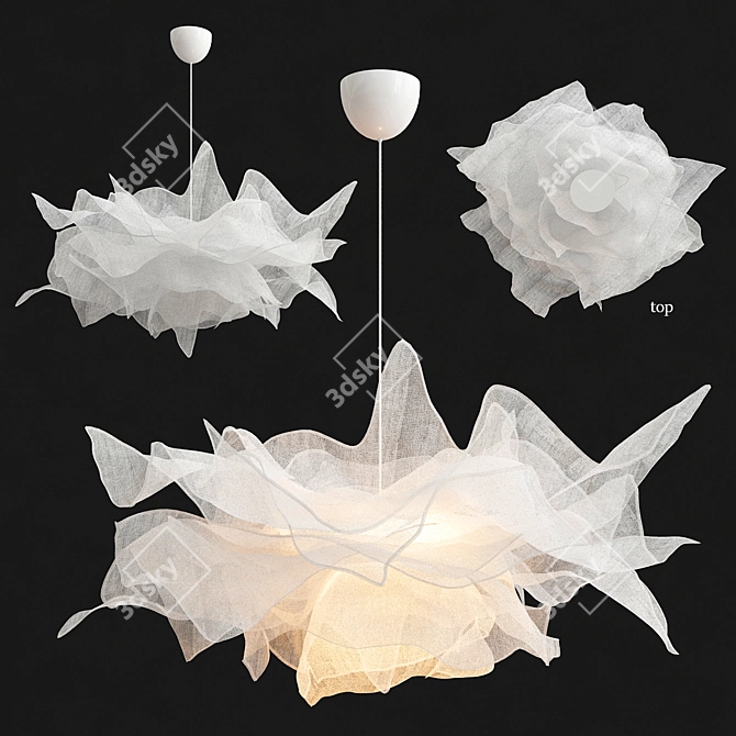 Ethereal White Pendant Lamp 3D model image 3