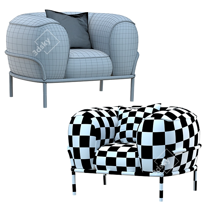 Sophie & Radice Fabric Armchair 3D model image 4