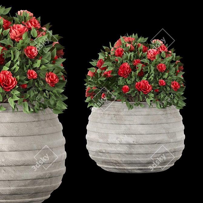 Colorful Blooming Bush Collection 3D model image 4