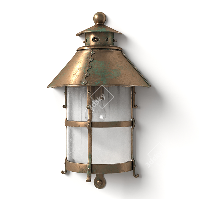 Medieval Iron Lantern: Authentic Street Charm 3D model image 2