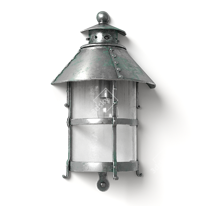 Medieval Iron Lantern: Authentic Street Charm 3D model image 3