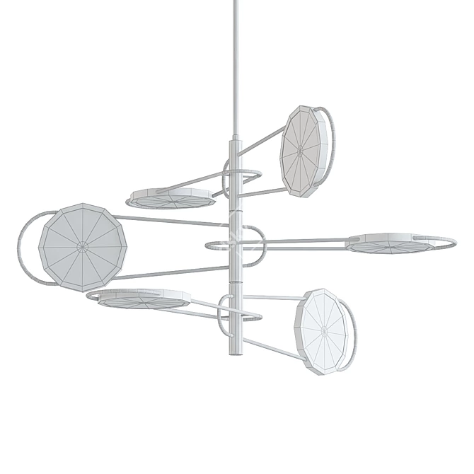 Modern Valeri 6-Light Pendant 3D model image 2