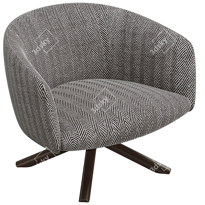 Luxurious Livre Swivel Armchair by Gallotti & Radice 3D model image 2