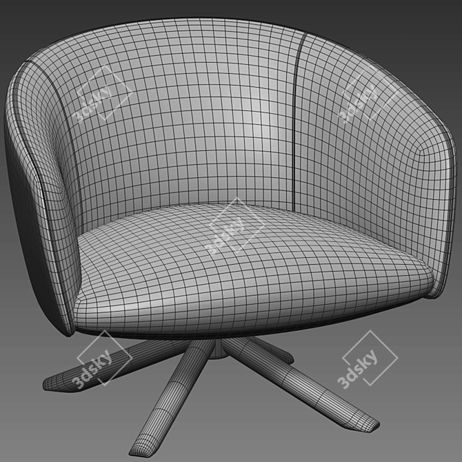 Luxurious Livre Swivel Armchair by Gallotti & Radice 3D model image 5