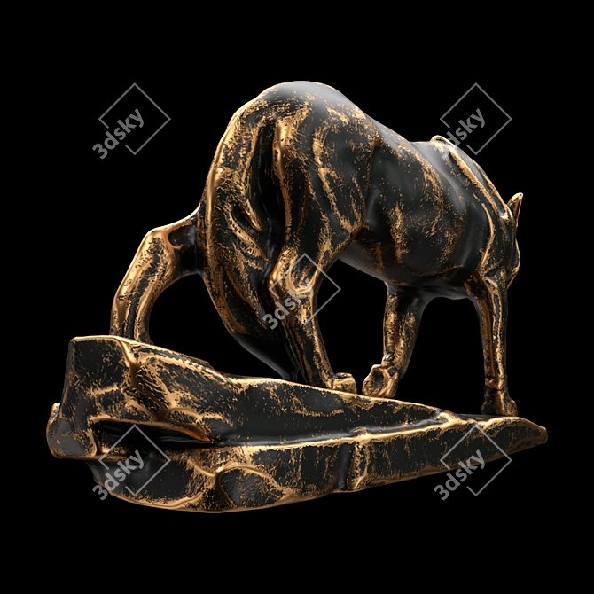 Majestic Wolf Sculpture 3D model image 6