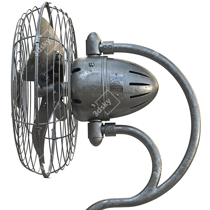 Art Nouveau Oscillating Wall Fan 3D model image 4