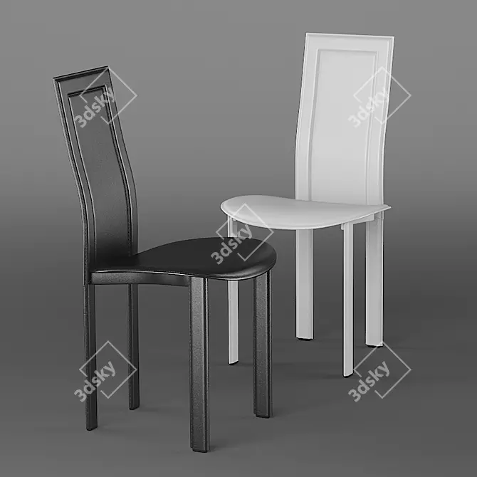 Cattelan Italia Elan Drive Dining Table & Lara Chairs Set 3D model image 3