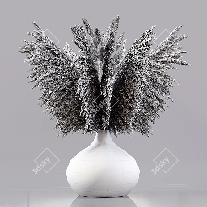 Elegant Pampas Grass Decor 3D model image 4