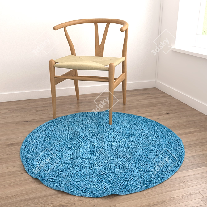 Title: Round Rugs Set with Various Textures 3D model image 2