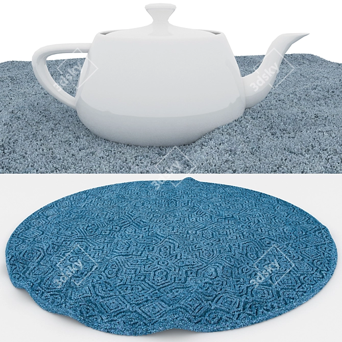 Title: Round Rugs Set with Various Textures 3D model image 3
