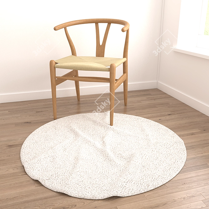 Title: Round Rugs Set with Various Textures 3D model image 6