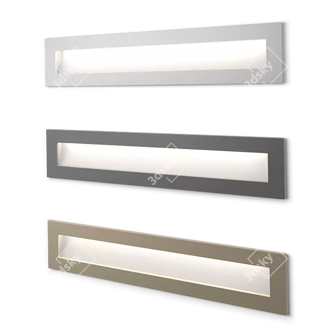 Rectangular LED Stair Luminaire 3D model image 2