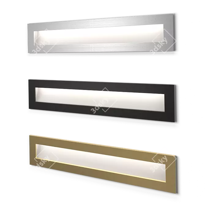 Rectangular LED Stair Luminaire 3D model image 3