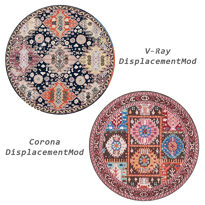 Title: Versatile Round Rugs Set 3D model image 2