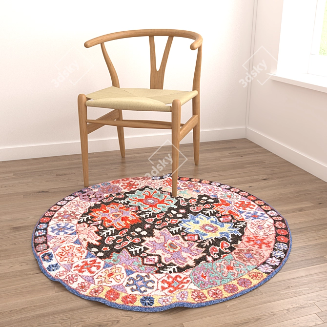 Title: Versatile Round Rugs Set 3D model image 4