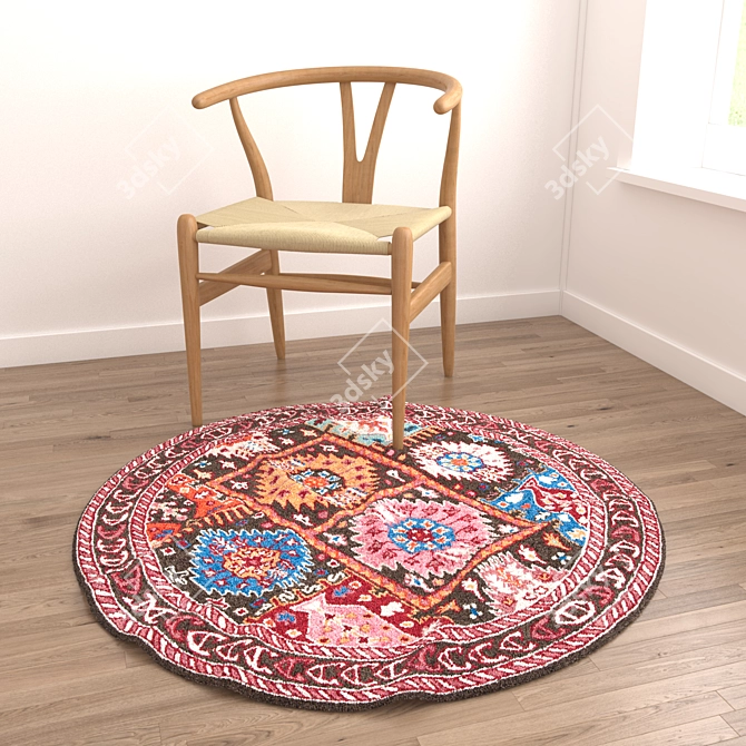 Title: Versatile Round Rugs Set 3D model image 5