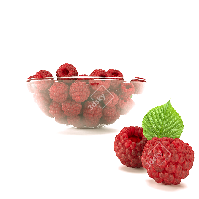 Raspberry Delight: Fresh and Juicy! 3D model image 2