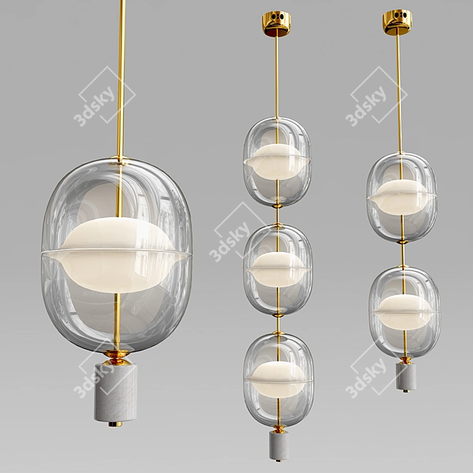 Gold Platte Designer Lamp 3D model image 1