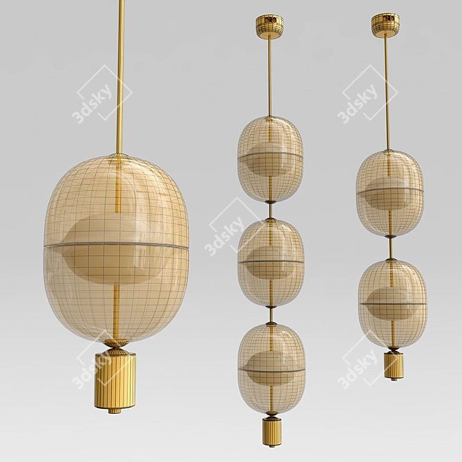 Gold Platte Designer Lamp 3D model image 2