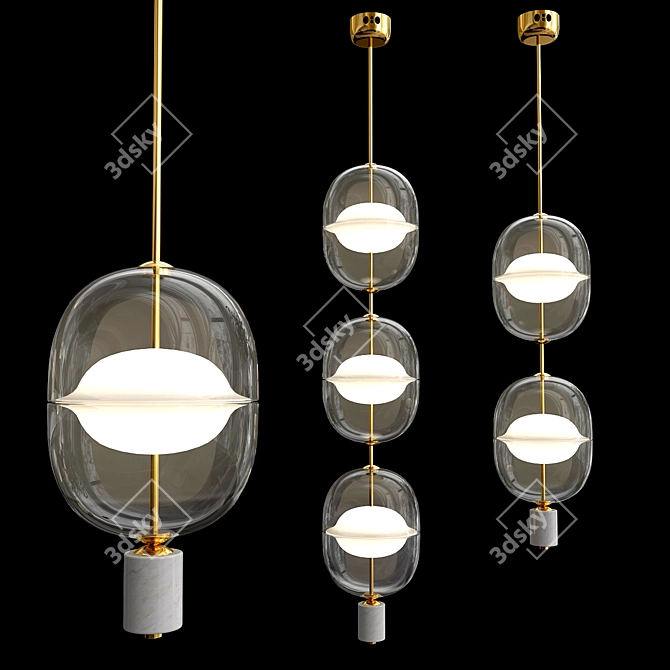 Gold Platte Designer Lamp 3D model image 3