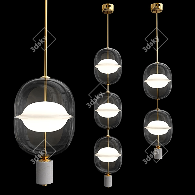 Gold Platte Designer Lamp 3D model image 4