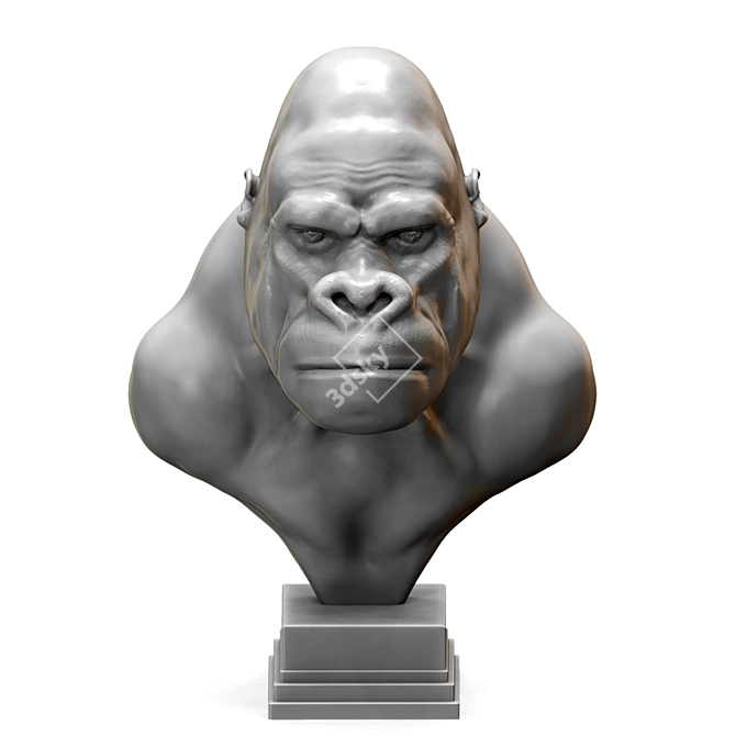  Playful Primate Sculpture | Handcrafted Monkey Statue 3D model image 2