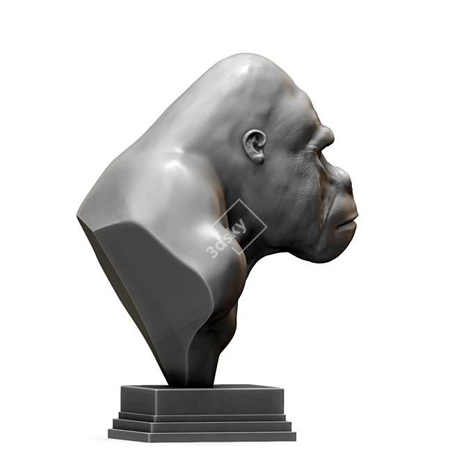  Playful Primate Sculpture | Handcrafted Monkey Statue 3D model image 3