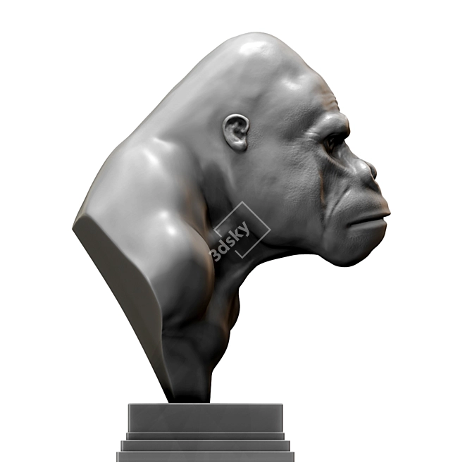  Playful Primate Sculpture | Handcrafted Monkey Statue 3D model image 4