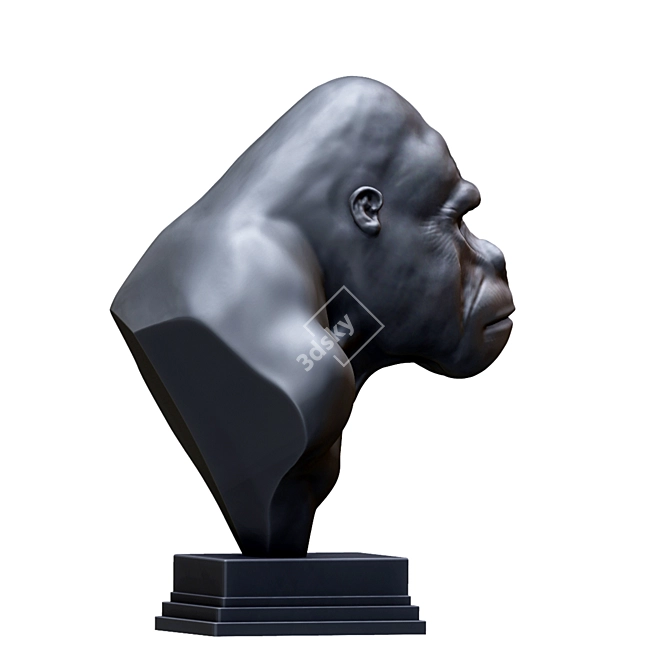  Playful Primate Sculpture | Handcrafted Monkey Statue 3D model image 7