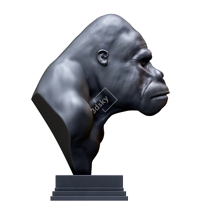  Playful Primate Sculpture | Handcrafted Monkey Statue 3D model image 12