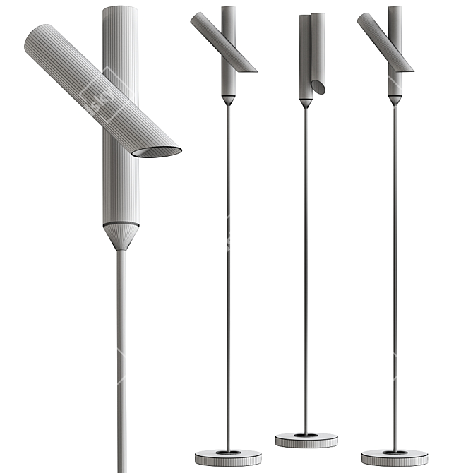 Sleek LED West Elm Floor Lamp 3D model image 2