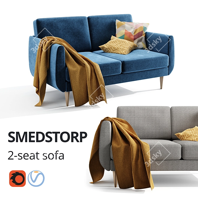 SMEDSTORP 2-Seater Sofa | 165x94x88 cm 3D model image 1