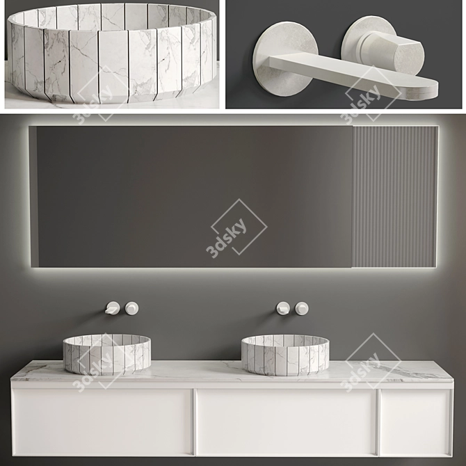 Antonio Lupi Bemado Bianco Opaco Sink Vanity 3D model image 12