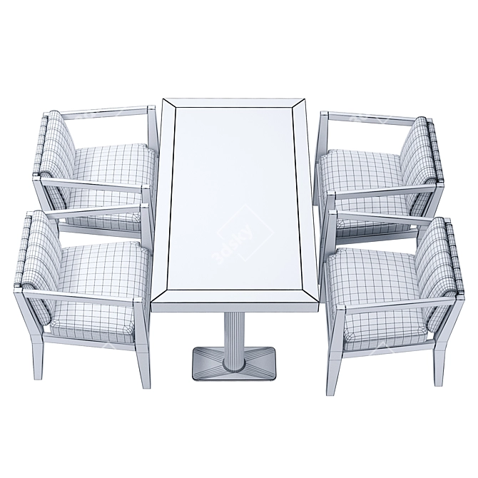 Café Seating Set: Berba Chairs & Table 3D model image 3