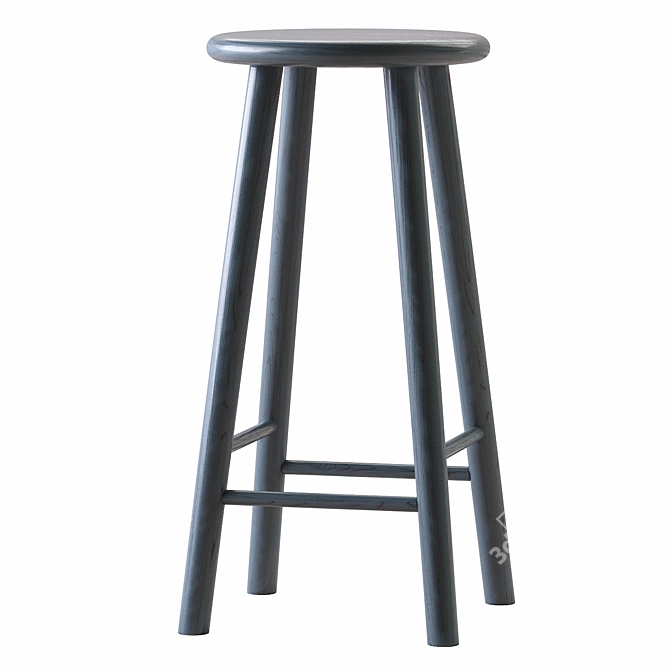 Minimalist Metal Barstool 3D model image 3