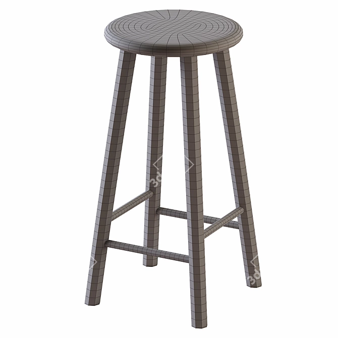 Minimalist Metal Barstool 3D model image 4