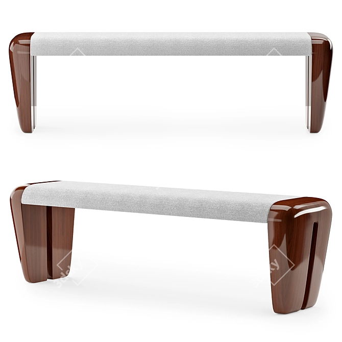 Pendhapa Para Single Bench: Stylish and Versatile 3D model image 1